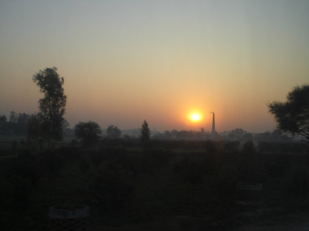 Sun rise outside Allahabad Feb 11,2009