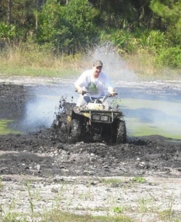 in the mud hole at the power lines