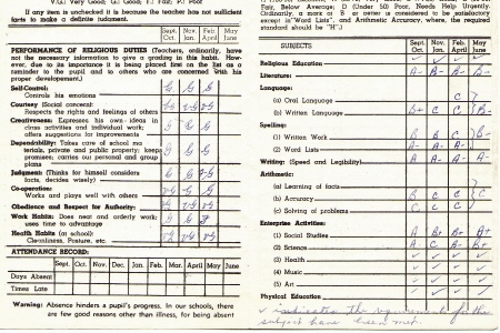 Jocelyn's Grade 3 Report Card...