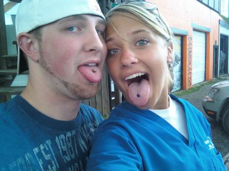 Cory and Larissa tongue pierce