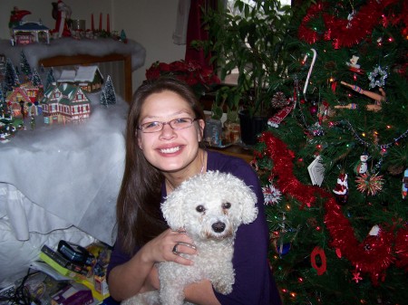My youngest daughter and our dog Angel.