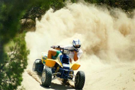 Tearing it up on the sand