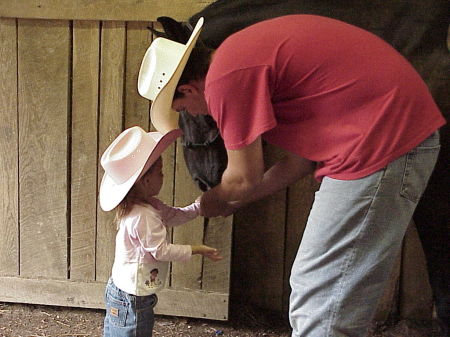 Tori & Andy giving "her horse" peppermints