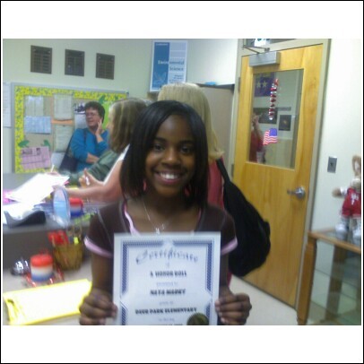 Naya's at her HONOR ROLL ASSEMBLY.