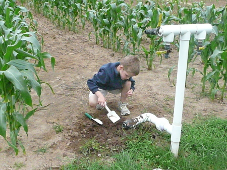 Kane Reilly in the garden.