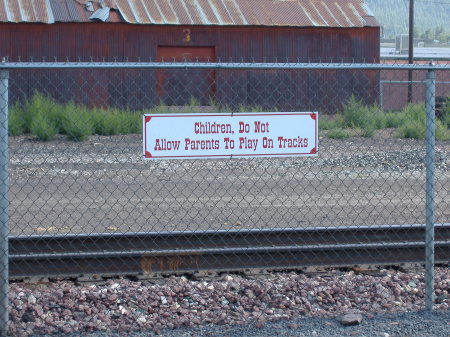 SIGN AT THE TRAIN DEPOT