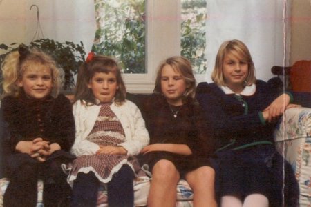 L-R: daughters Rosanna & Rachael with 2cousins