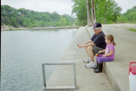 John fishing with granddaughter Kenzie
