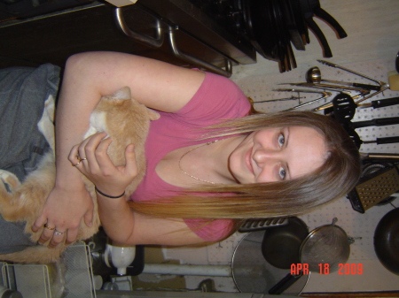 my daughter Tara with my 19 yr old cat Spanky