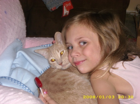 Trin and her cat Mekkos