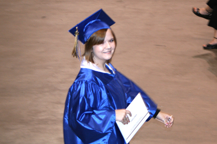 Kristen after walking and getting her diploma.