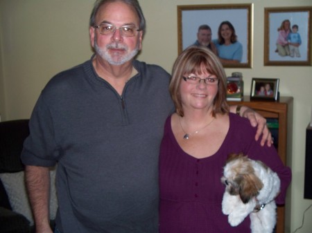 My Husband, Mark and new puppy, Shiloh