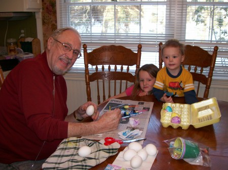 Coloring eggs with the grandkids 2008