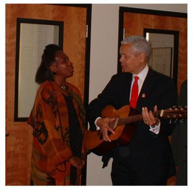 Civil Rights Leader, Julian Bond and my guitar