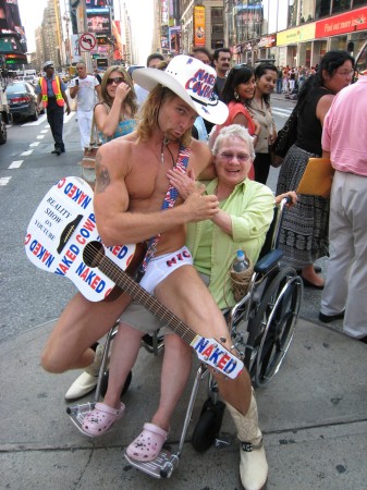 mom and naked cowboy