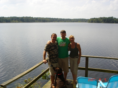 Linda, Me, Brian (our youngest) at the Lake