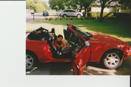 Grandson in my car acting cool