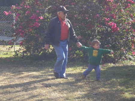 Johnny and great-great grandpa Pine 4/09