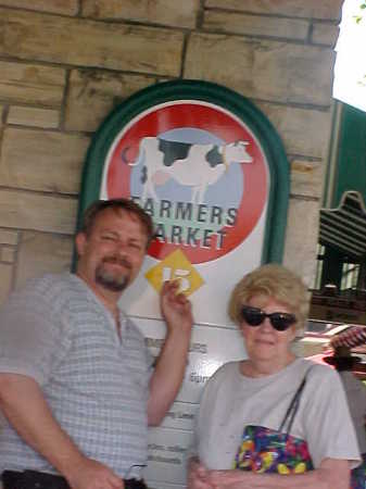 Sean and Grandma at the Farmer's Market 2000