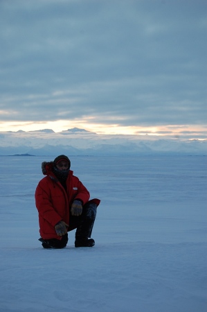 Sunset on the sea ice