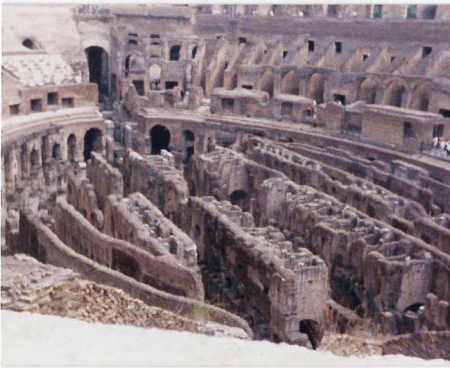 Interior of the Colisseum - Rome, Italy