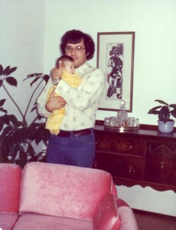 Irving & new son, Andy in 1976..