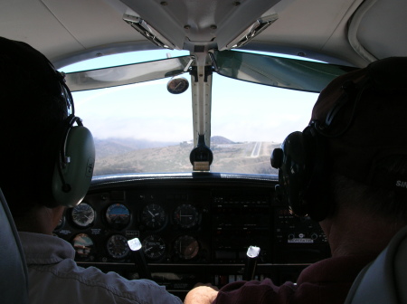 Final approach to Catalina Island, California