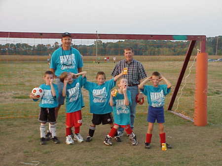 Soccer Coach 2002 (3 of the kids are mine)