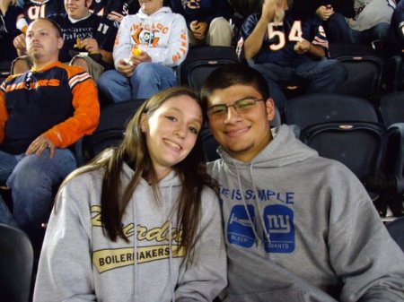 Kristen and Bassim at Bears Game