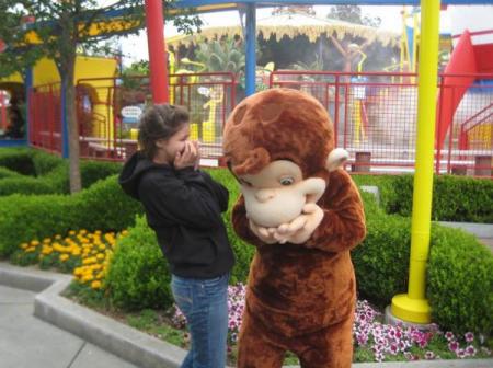 Kristen with Curious George