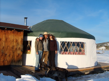Chris, Chloe, Louie and me at our yurt