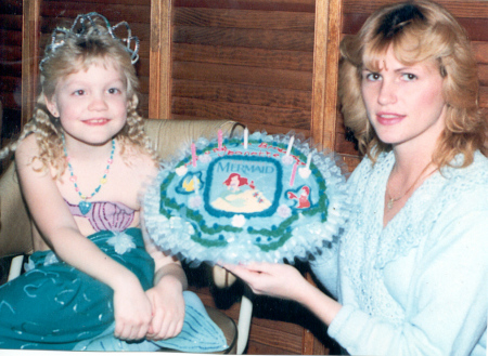 Julie at 30 with daughter Jeanette 7