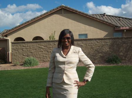 Giiselle in a park next to her home.