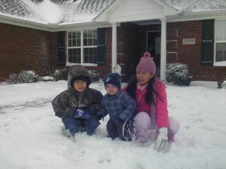 babies in front of our house