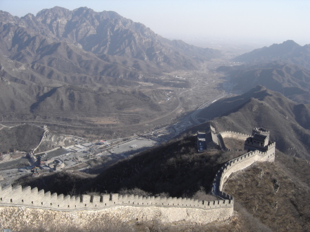 View from top of Great Wall in Badaling