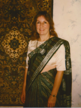 1987, in a sari that was a gift from a friend