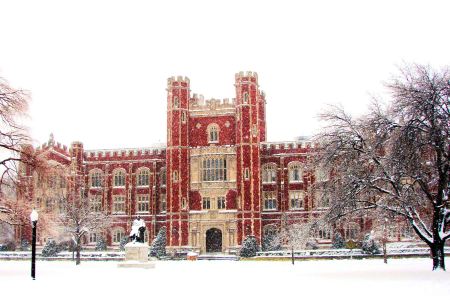 Oklahoma Administration Building in Snow