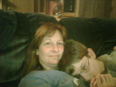 Patrick snuggling mom