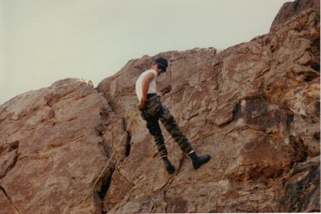 Me repelling off cliff.