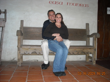 My Fiance and I at the Carmel Mission