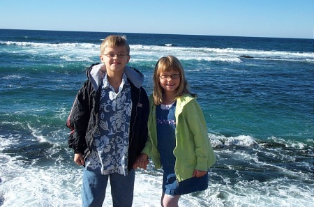 The kids at the beach.