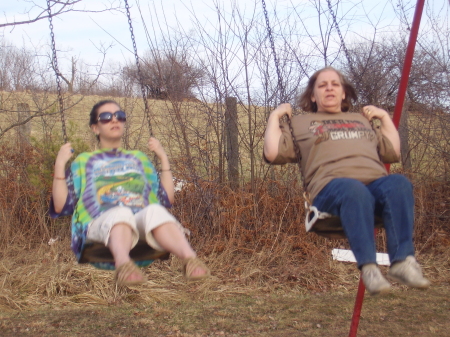 My daughter and I swinging