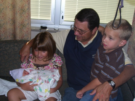 Steve with all the grandkids