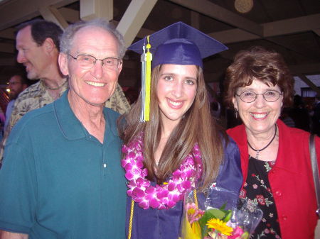 Grampa, Abby (graduation), and Grandma