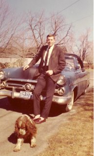 Freddie Ohrn in Front of Darien Home 1961