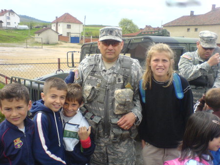 Visiting local school in Kosovo