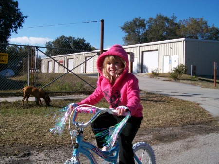 Lily and her new bike-Jan 2010