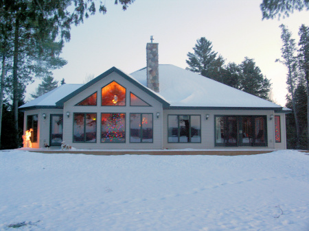 Our house at Christmas time.