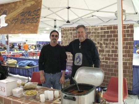 Friend & I winning a CHILI COOKOFF!