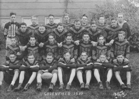 greenfield football team 1933 school classmates alumni ia